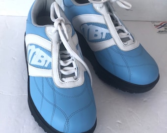 Vintage MBT Blue White Leather Toning Comfort Oxford Shoes