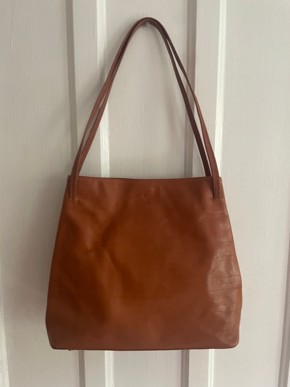 Monsac Camel British Tan Colored Leather Shoulder 