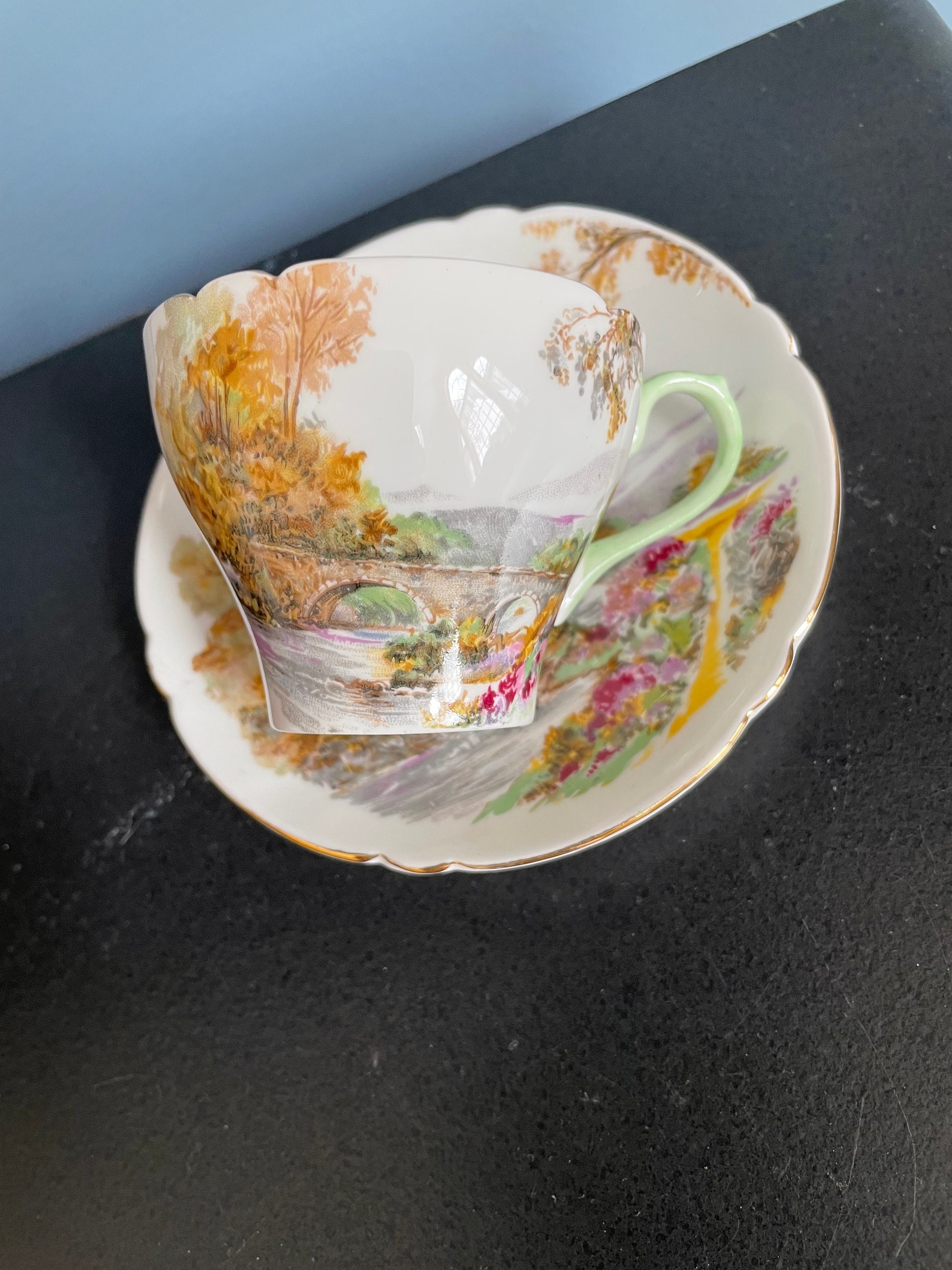 Vintage Shelley England Fine Bone China Tea Cup Saucer Heather - Etsy