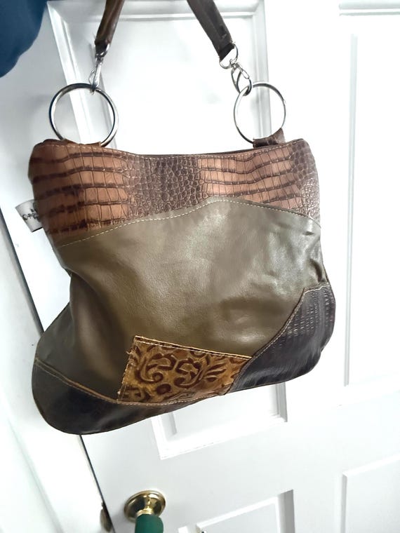 Lilypad Creations Handmade Patchwork Leather Cros… - image 1