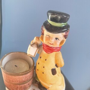 Vintage Jasco Lovekin Boy Ceramic Caroler Votive Holder