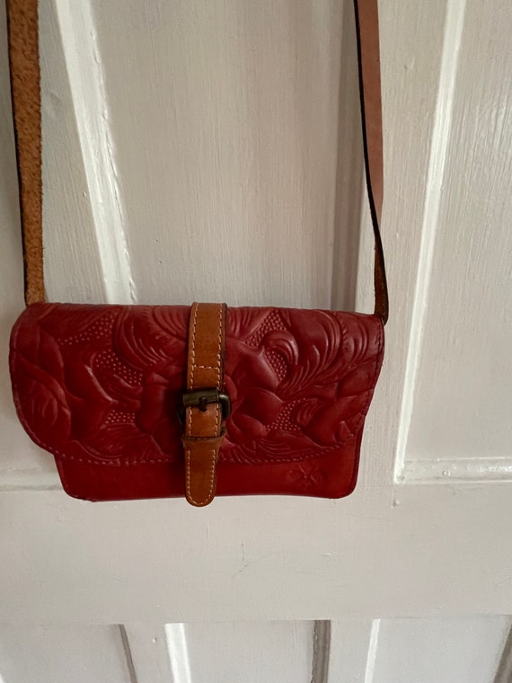 Patricia Nash Rose Tooled Leather Small Crossbody… - image 2