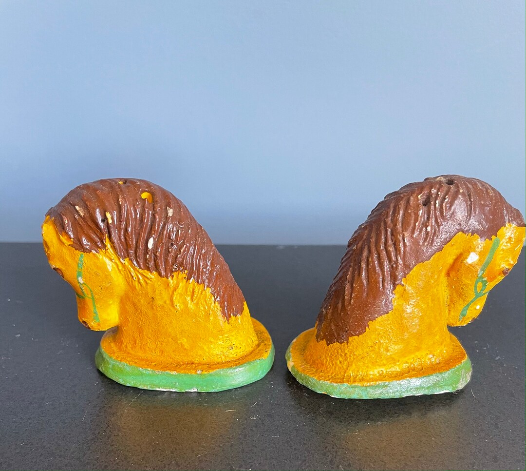 Vintage Chess Knight Horse Head Chalkware Salt Pepper Shakers - Etsy