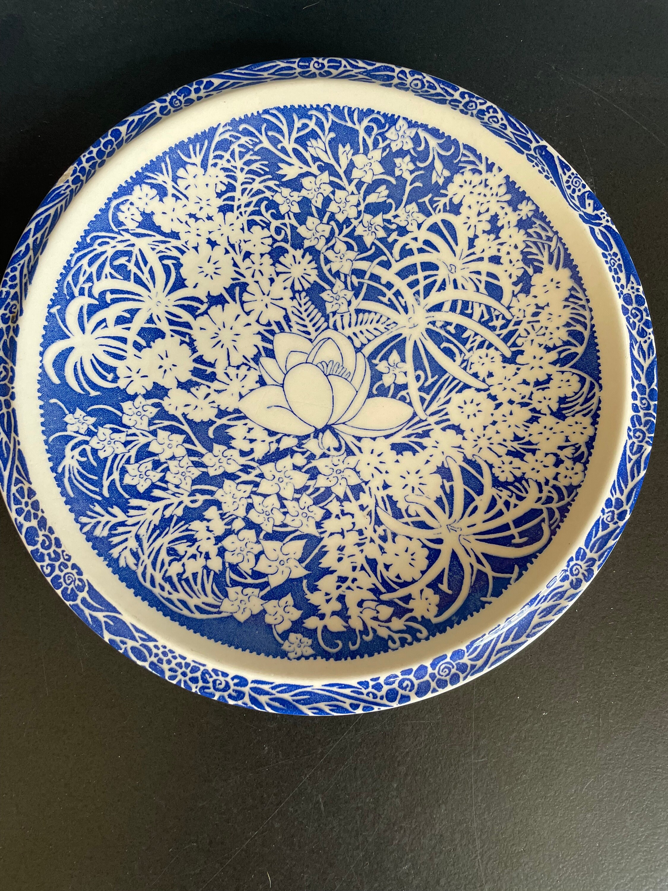 Vintage Vernon Kilns Hawaiian Flowers Blue Luncheon Plate - Etsy