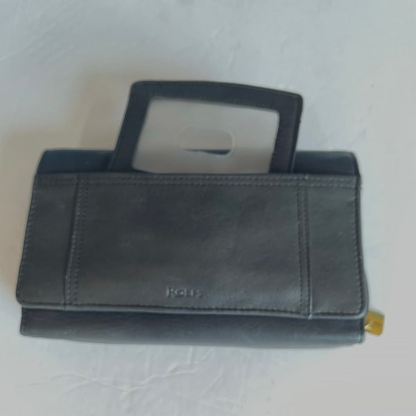 Vintage Rolf's Black Checkbook Clutch Wallet Organizer