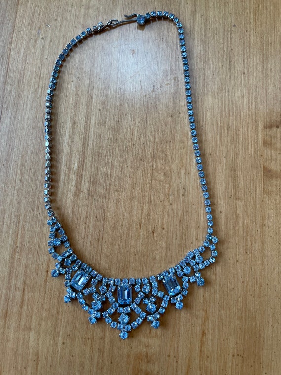 Vintage Blue Stone Bride's Necklace - image 3