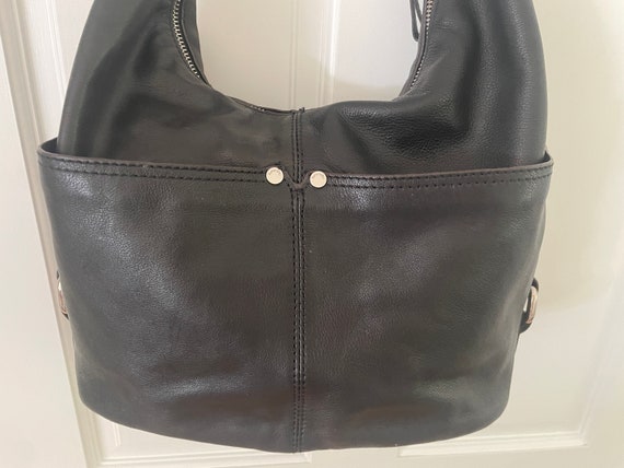 Tignanello Black Polished Pocket Leather Hobo Bag - image 5
