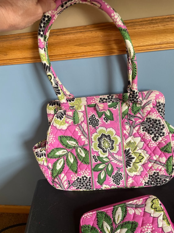 Vera Bradley Priscilla Pink Hinged Purse and Wallet Gem