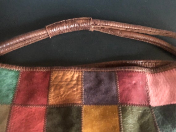 Vintage Sobea Patchwork Italian Leather Hobo Hand… - image 6