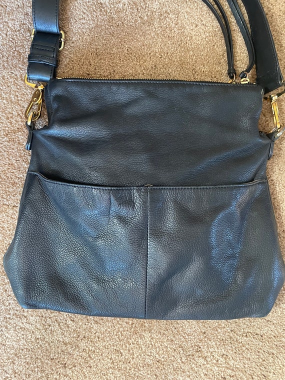 margot, Bags, Black Genuine Leather Crossbody Purse