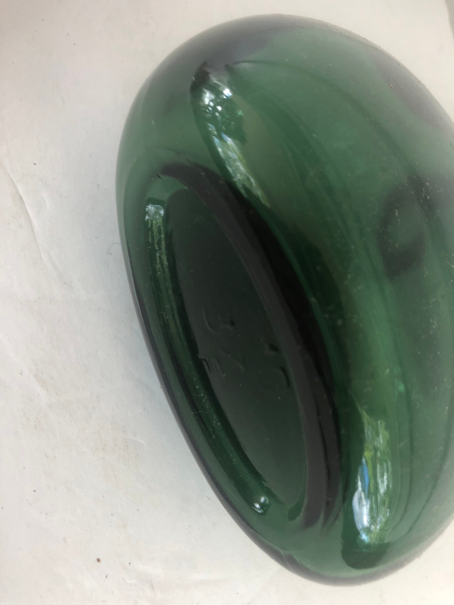 Vintage collectible green glass gooseneck bottle Etsy