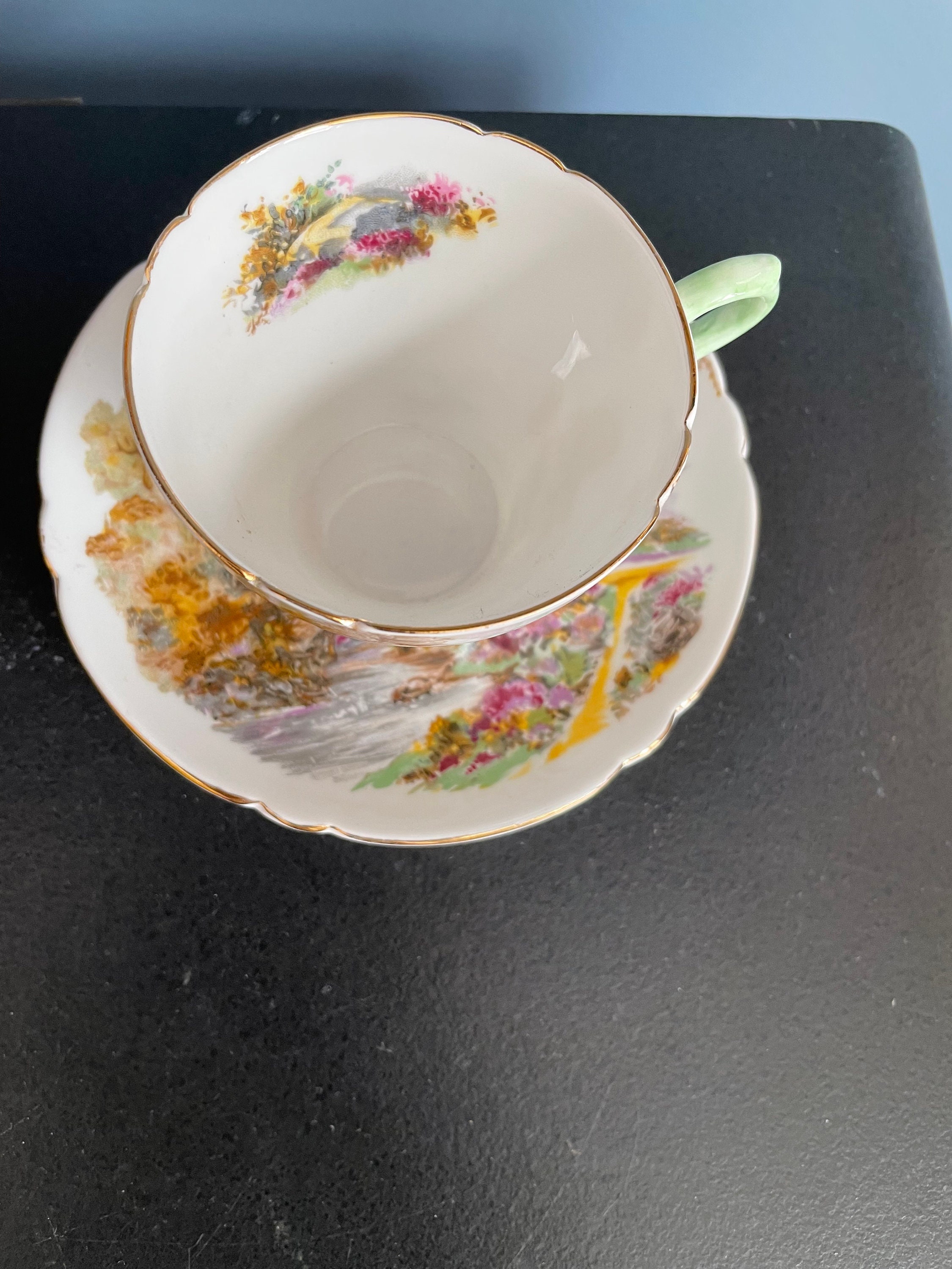 Vintage Shelley England Fine Bone China Tea Cup Saucer Heather - Etsy