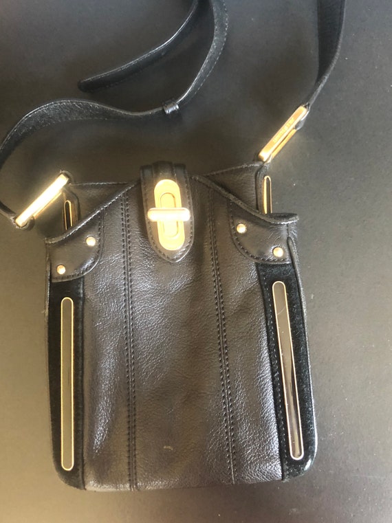 Vintage Jill Stewart Black Leather Suede Crossbody Bag Etsy