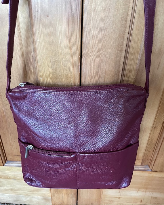 Stone Mountain Burgundy Leather Crossbody Bag - image 2