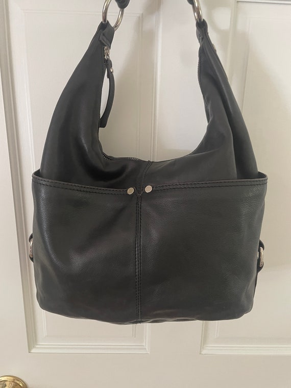 Tignanello Black Polished Pocket Leather Hobo Bag - image 4