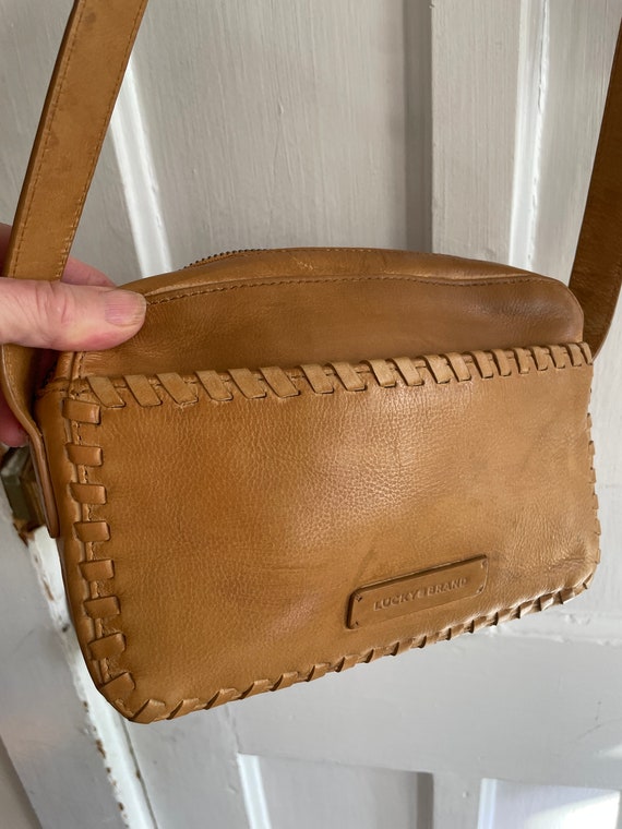 Lucky Brand Camel Colored Small Leather Crossbody Bag Etsy