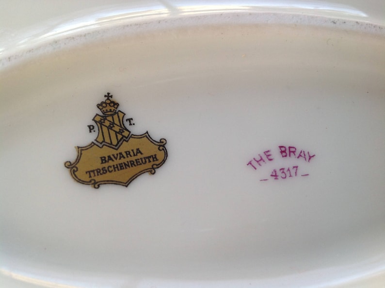 Vintage 1920/'s Tirschenreuth P.T rare The Bray Gold encrusted Bavarian china salad plates 8 REDUCED
