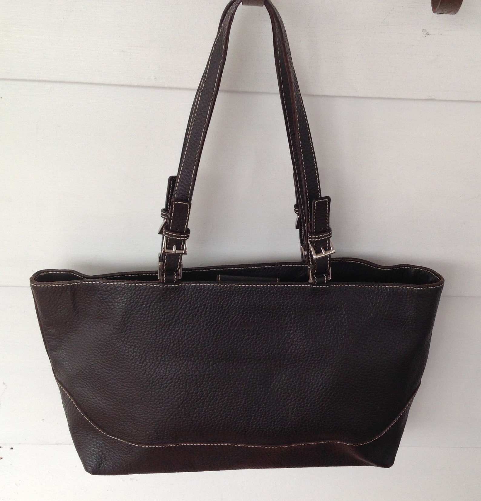 REDUCED Claudia Firenze Black Leather Tote Handbag Purse Bag | Etsy