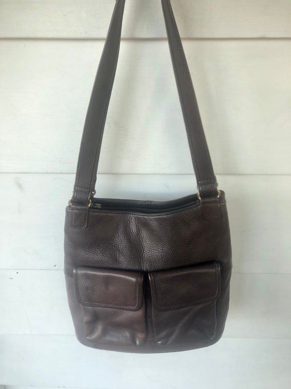 Mia Paoli Brown Leather Shoudler Bag Purse