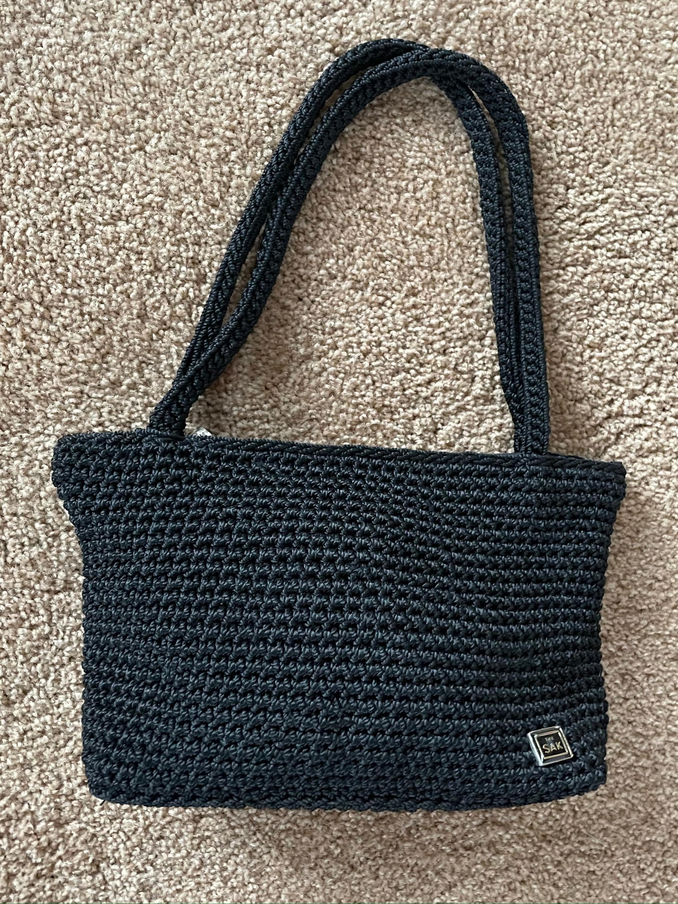 The Sak 90s Purse Crochet Shoulder Bag Double Handle Tote 