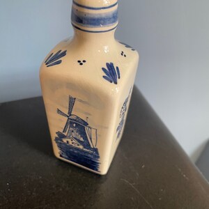 Vintage Delft Blue white Floral Mini Vase
