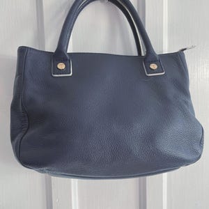 Vintage Talbots Handbag - Etsy Talbots Navy Tweed Tote with Gold-Tone Hardware main image 0