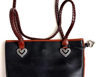 Brighton Two-tone black brown bucket tote bag
