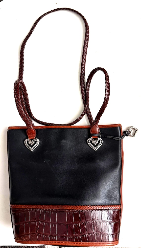Brighton Two-tone black brown bucket tote bag