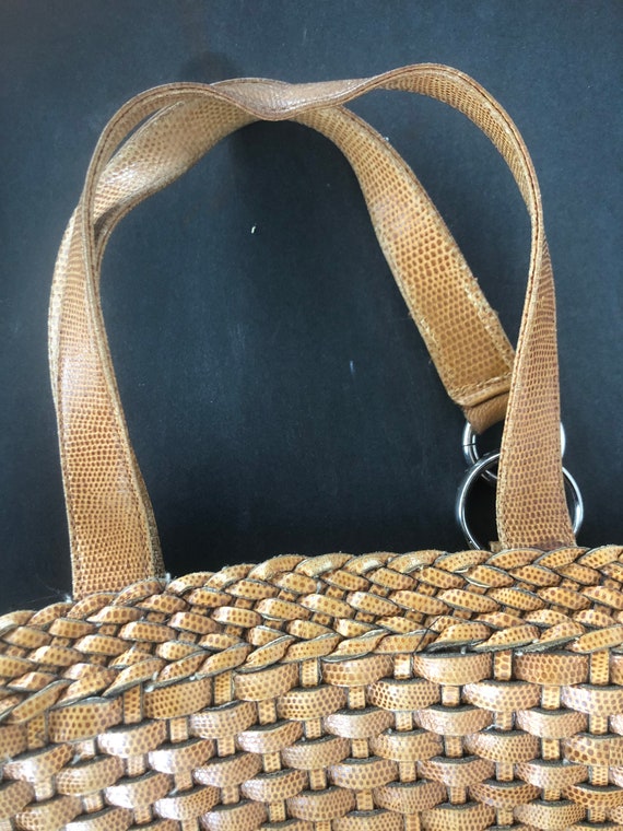 MIMMA Brown Textured Italian Woven Leather Should… - image 6