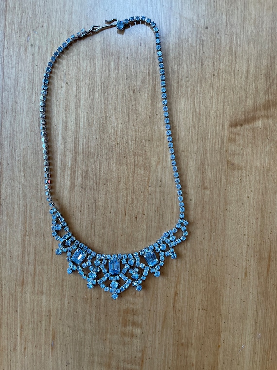 Vintage Blue Stone Bride's Necklace - image 1