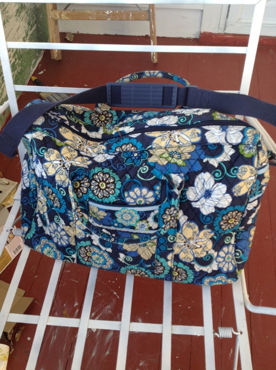 Vera Bradley Retired Blue Print Large Travel Bag 