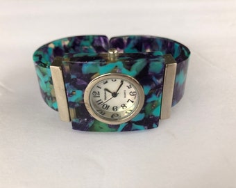 Figaro Retro Purple/rhinestone/beaded/silver Tone Slide Bead  display picture 2