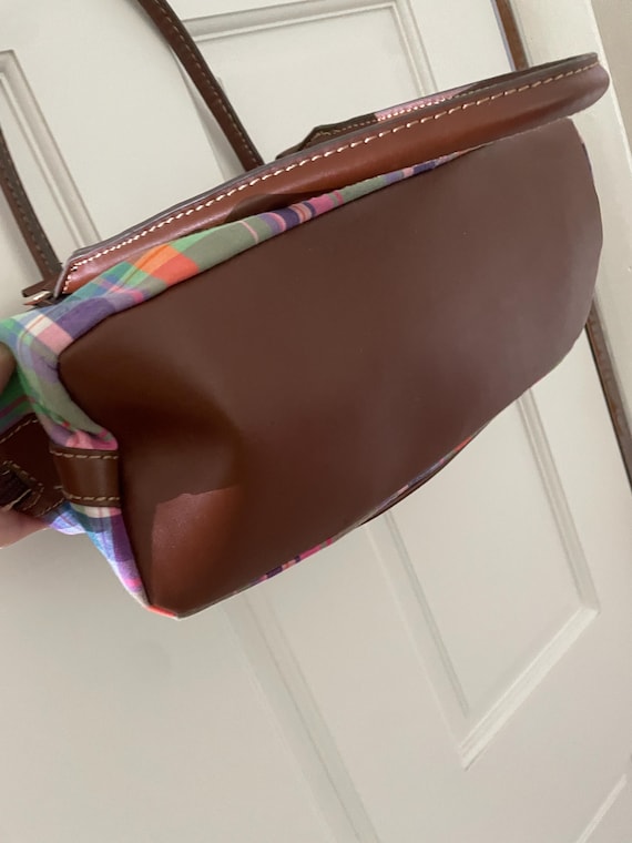 Chaps Multicolor Bright colored plaid Shoulder Ba… - image 6