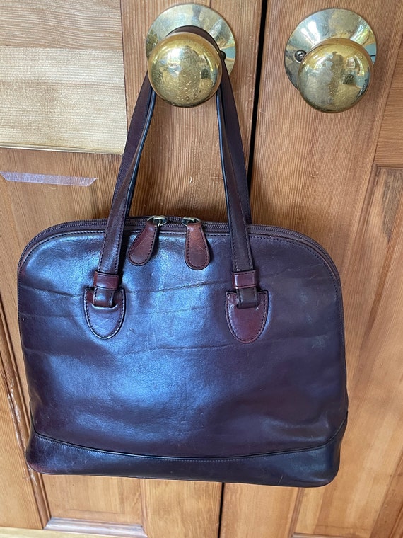 Zip-around Dome Satchel Handbag Brown