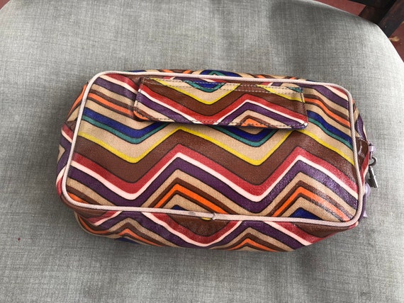 Fossil Coated Canvas Zig Zag Makeup Bag 