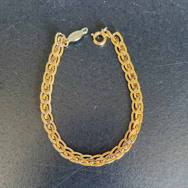 Vintage Napier Signed Gold Tone Chain Bracelet