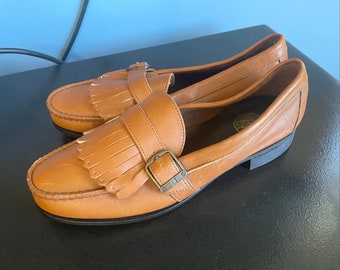 Vintage Endicott Johnson Camel Brown Loafers