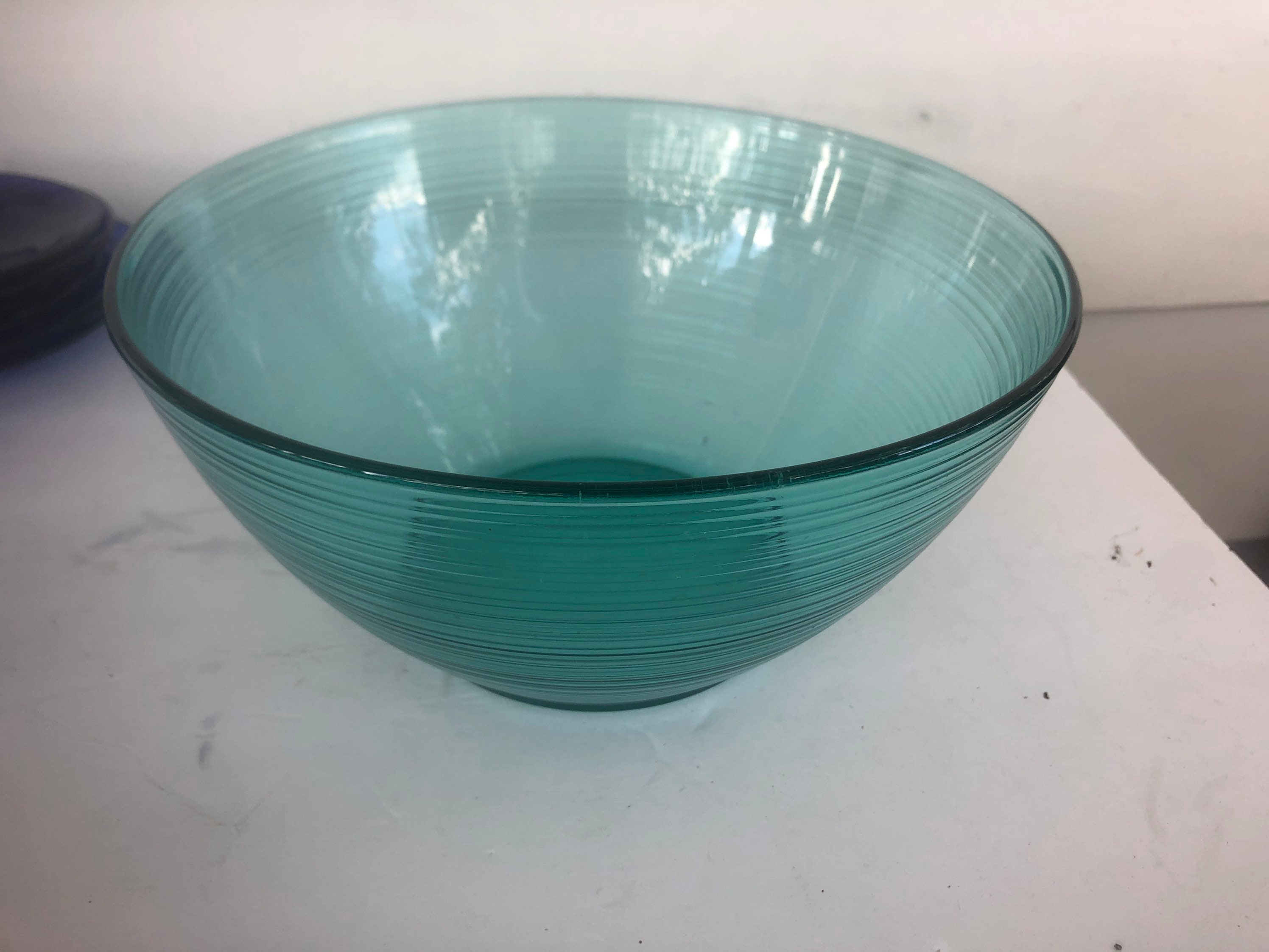 Vintage Arcoroc France Aqua Serving Bowl Etsy Denmark