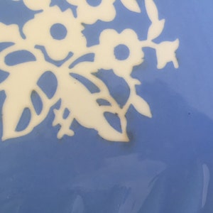 Vintage Harker Cameoware Dainty Flowers blue china platter image 3