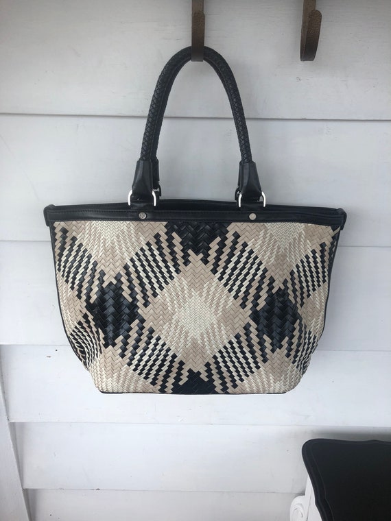 cole haan black leather purse