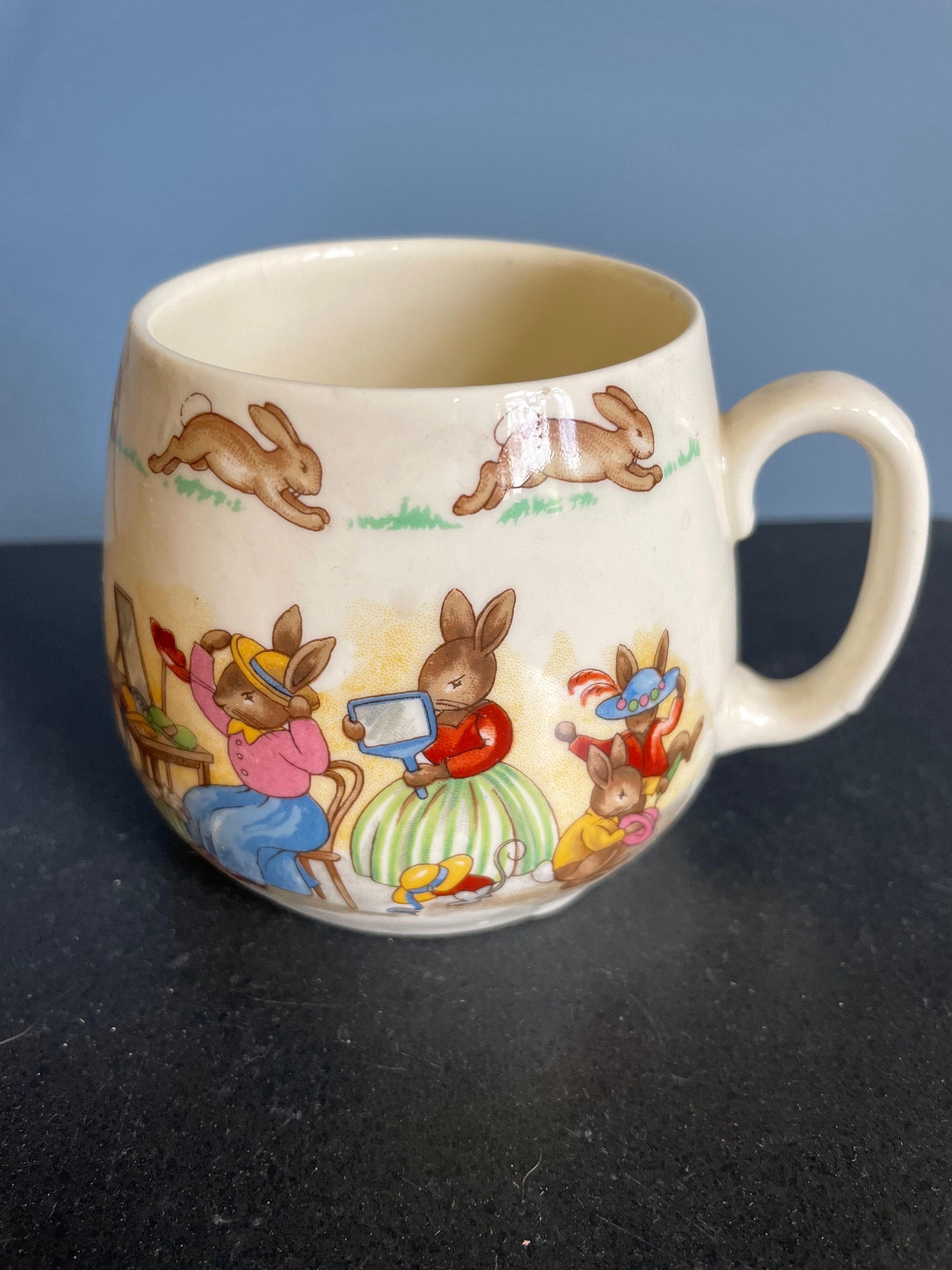 Vintage Royal Doulton Bunnykins Hat Shop Mug Albion Shape - Etsy