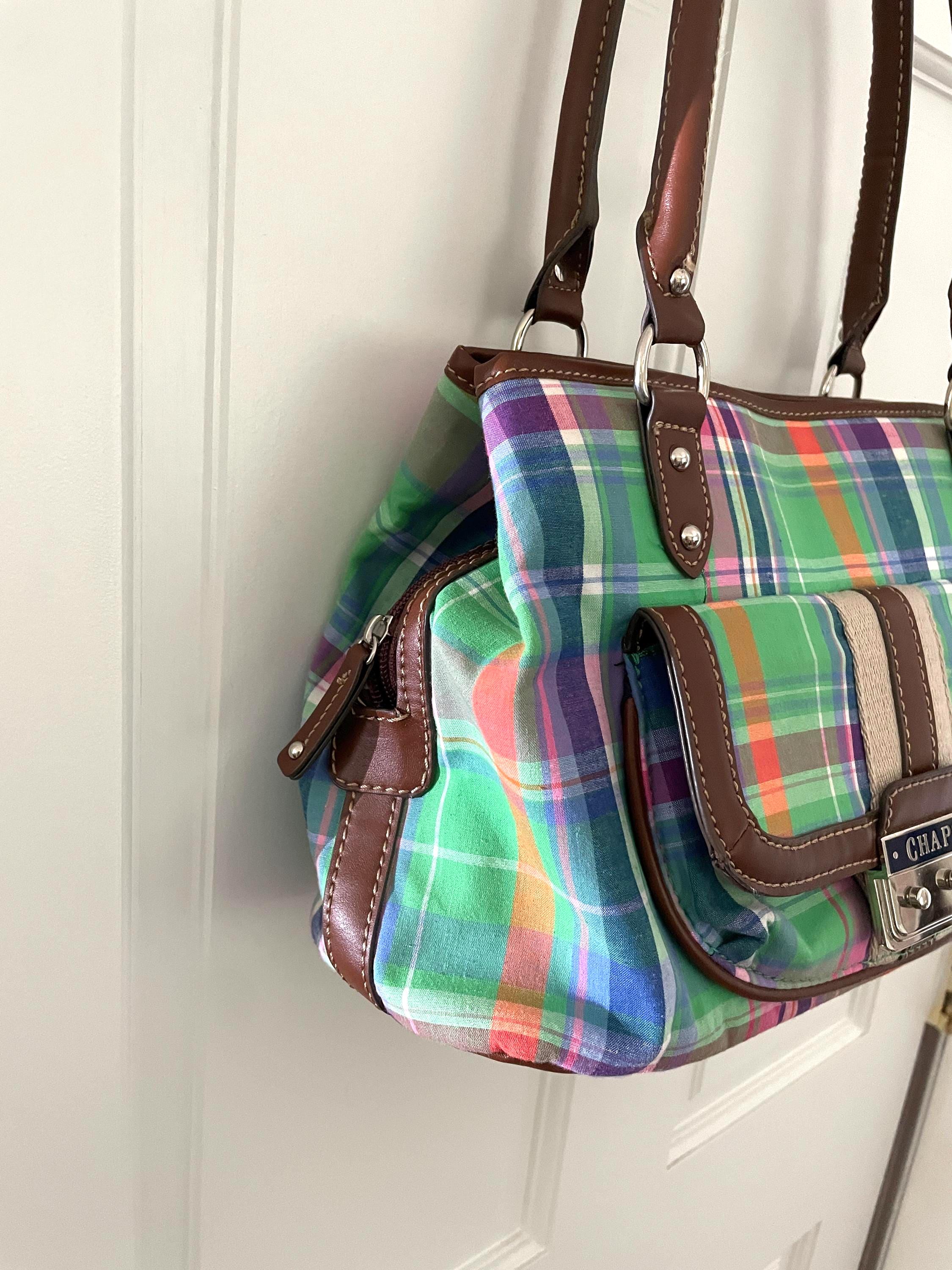 Chaps Multicolor Bright Colored Plaid Shoulder Bag Purse - Etsy