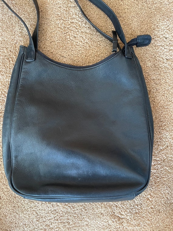 Vintage Tignanello Black Leather Shoulder Bag