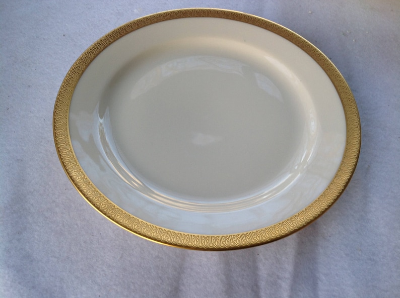 Vintage 1920/'s Tirschenreuth P.T rare The Bray Gold encrusted Bavarian china salad plates 8 REDUCED