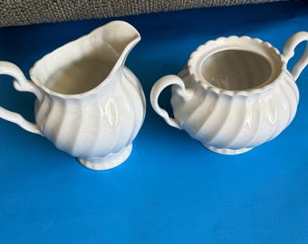 Vintage Johnson Regency White Ironstone Sugar Creamer