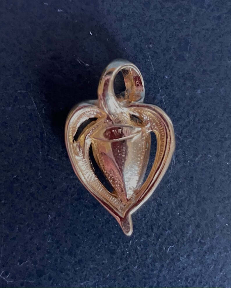 Pendant Only Vintage Avon Red Stone Heart Shaped Gold Tone Pendant