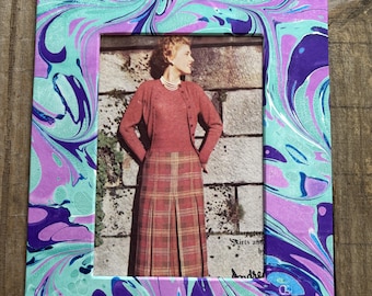 Marbled paper frame mat