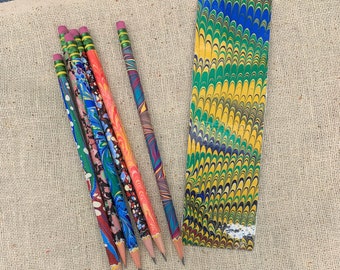 Marbled pencils