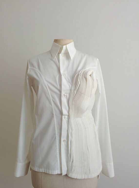 Yohji Yamamoto pleated sculptured origami white sh