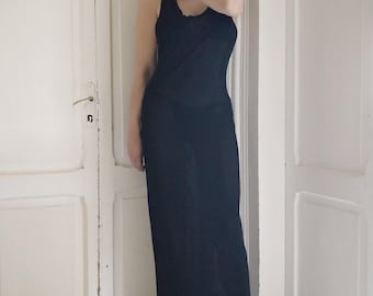 SAINT LAURENT YSL black silk maxi dress, new